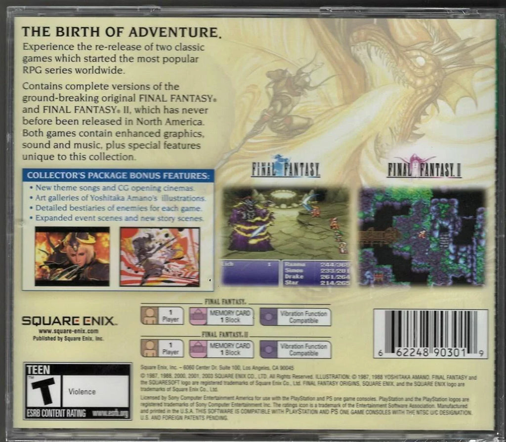 Final Fantasy Origins (Greatest Hits) PS (Brand New Factory Sealed US Version) P