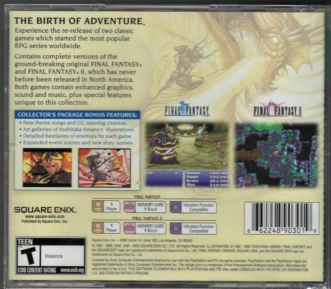 Final Fantasy Origins (Greatest Hits) PS (Brand New Factory Sealed US Version) P