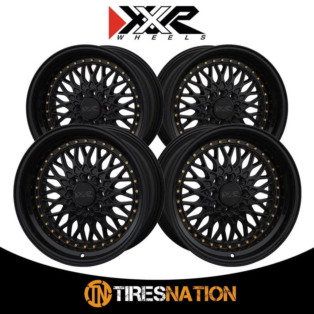 XXR 536 15x8 4x100/4x114.3 20et Jet / Gold Rivets Wheel
