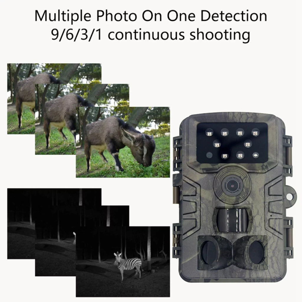 Mini Camera 16MP 1080P Game Camera Water Wildlife Scouting Cam with 120 degree Wide Angle Lens and Night .0" LCD IR LEDs