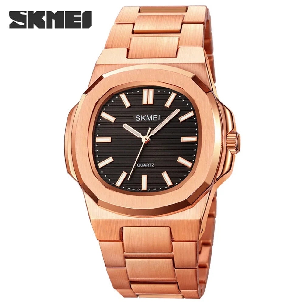 Men Quartz Watch Luxury Gold Steel Male Wristwatch For Business Gift