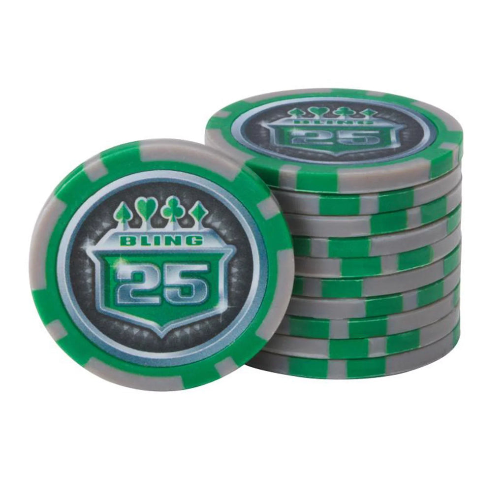 Fat Cat 55-0655 Bling Texas Hold Em 500 Count Clay Poker Chip Set w/ Case