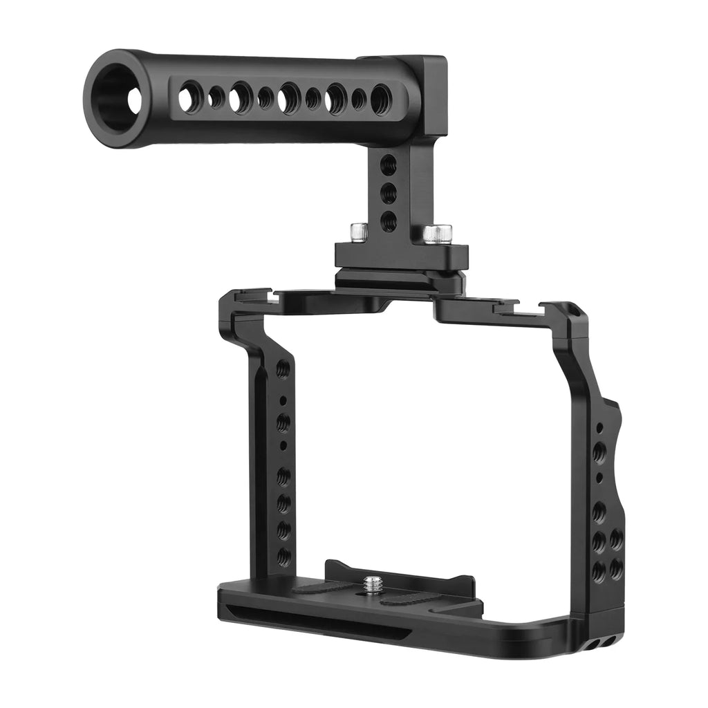 7299 Video Cage + Handle Kit Aluminum Alloy with Dual Cold Shoe Mounts Numerous 14 Inch Threads Replacement for A7IV/ A7III/ A7II/ A7R III/ A7R II/ A7S II
