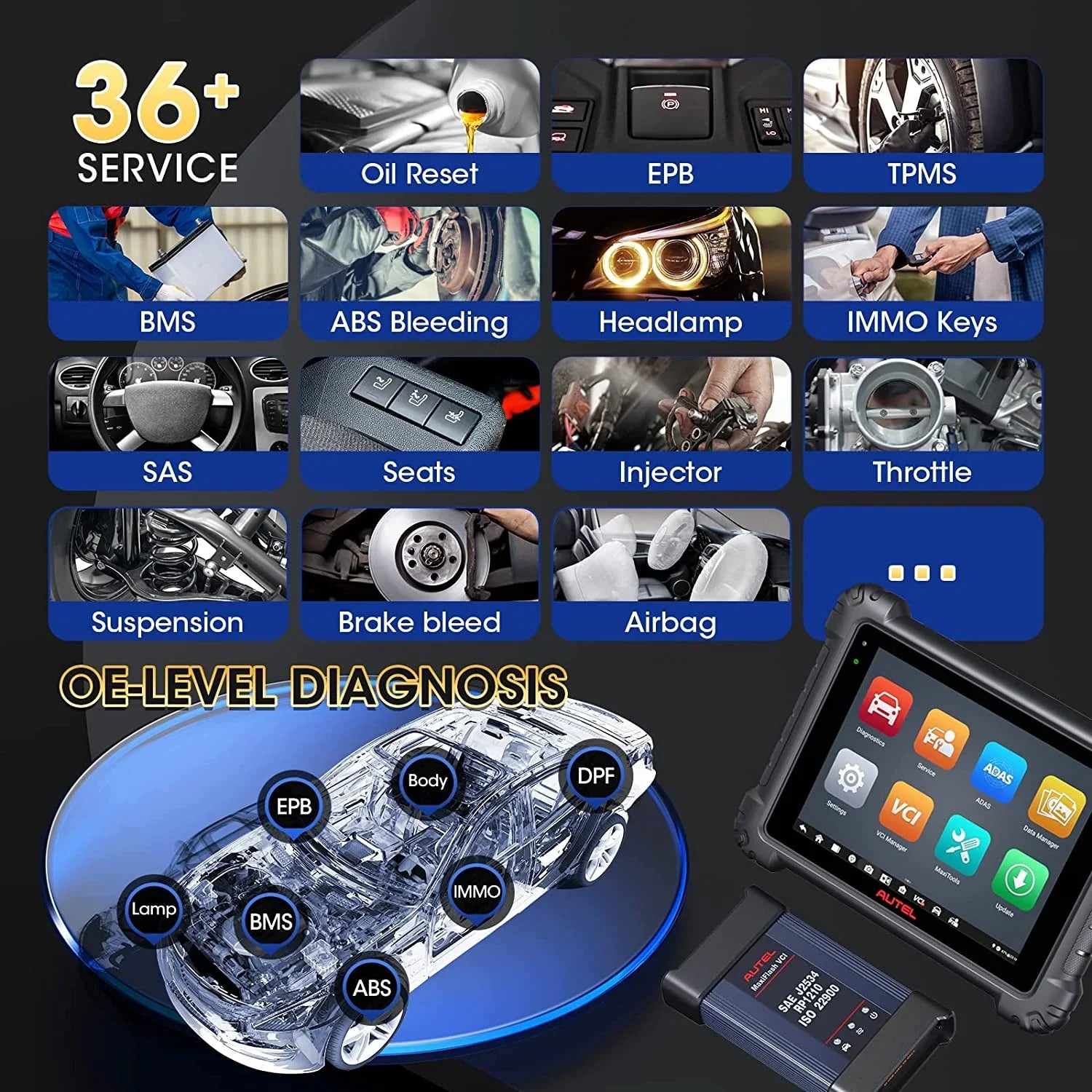 Autel MaxiSys MS909 Car Diagnostic Scan Tool ECU Programming & Coding, 36+ Services, Topology Map, Active Test Upgraded of Autel Elite / MK908Pro / MS908S Pro
