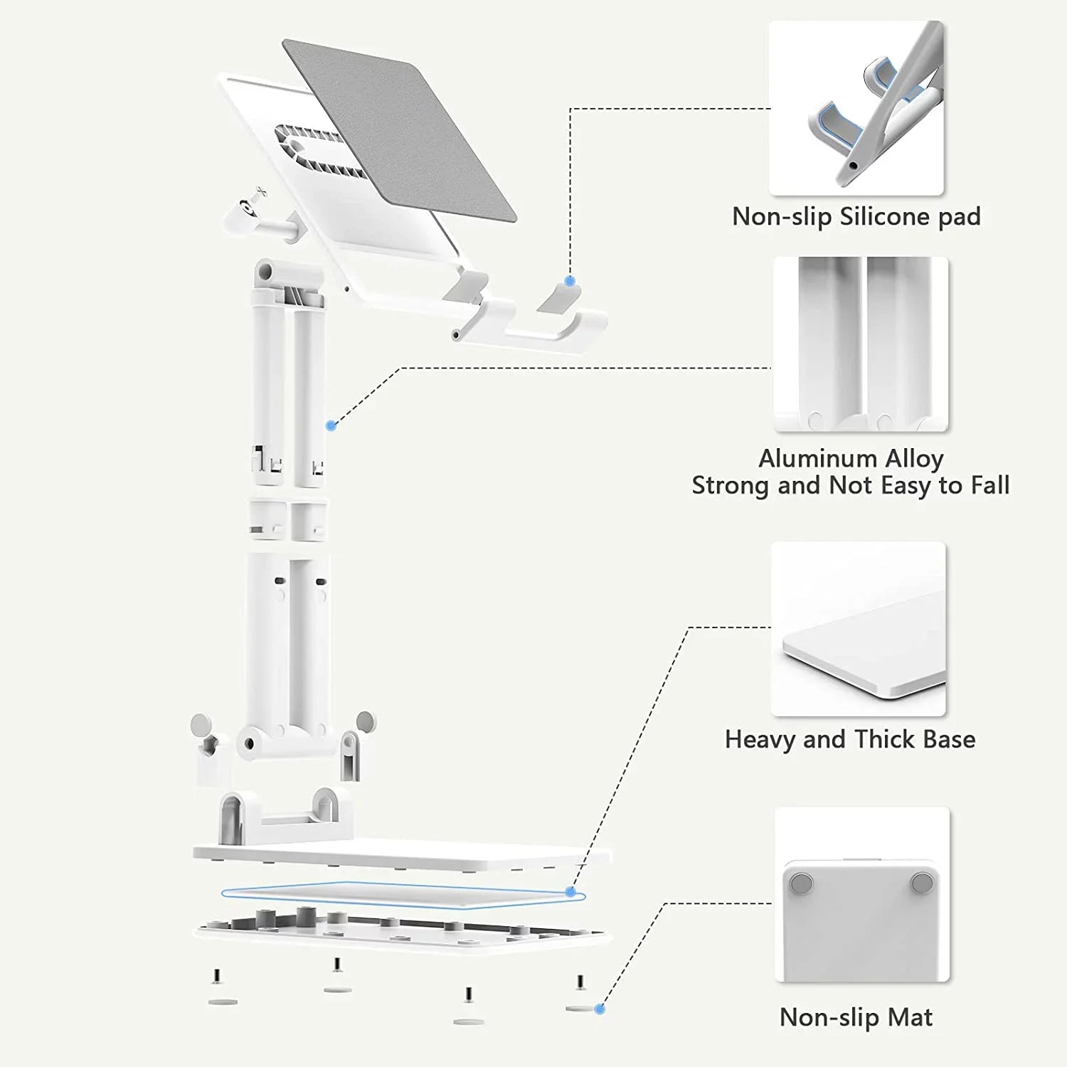Cell Phone Stand Tablet Phone Holder for Desk Portable Cute Double Rod Anti-Slip Foldable Phone Stand Compatible