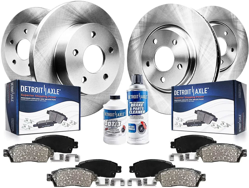 Detroit Axle - Brake Kit for 2013-2016 Ford Escape Front and Rear Disc Brake Rotors Ceramic Brake Pads Brakes 2013 2014 2015 2016 1.6L 2.5L Brakes and Rotors