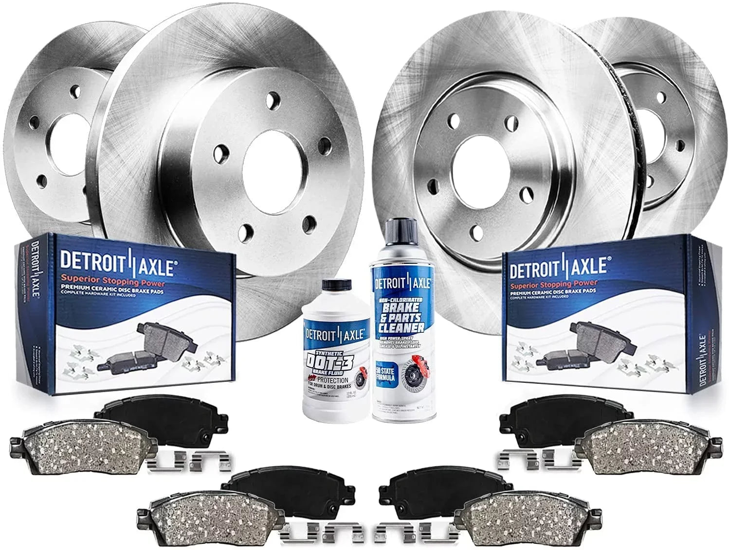 Detroit Axle - Brake Kit for 2013-2016 Ford Escape Front and Rear Disc Brake Rotors Ceramic Brake Pads Brakes 2013 2014 2015 2016 1.6L 2.5L Brakes and Rotors