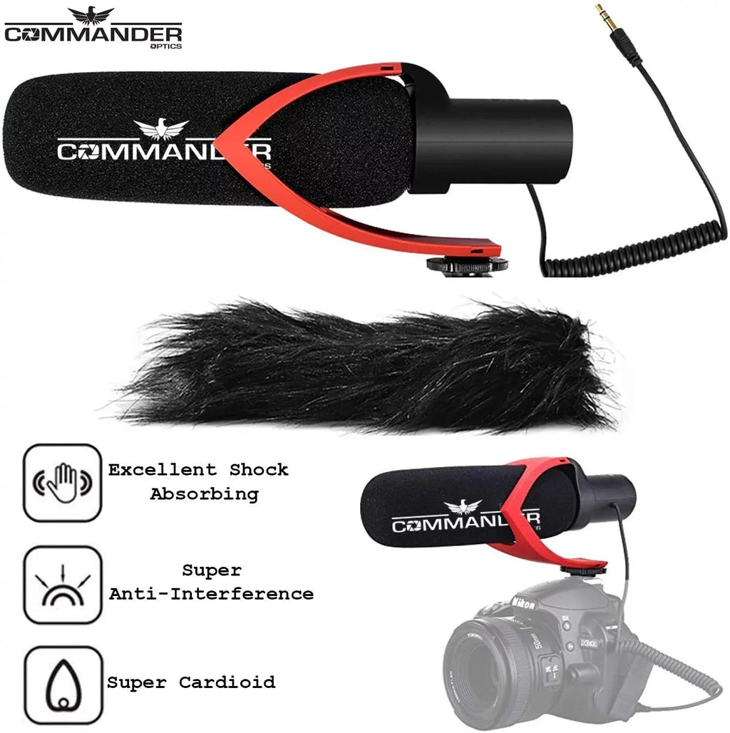Commander Optics V30 Professional Directional Condenser Shotgun Video Microphone for a Cybershot Cameras Including DSC-RX10, DSC-RX10 II, DSC-RX10 III, SDSC-RX10 IV, DSC-RX1R II & More.