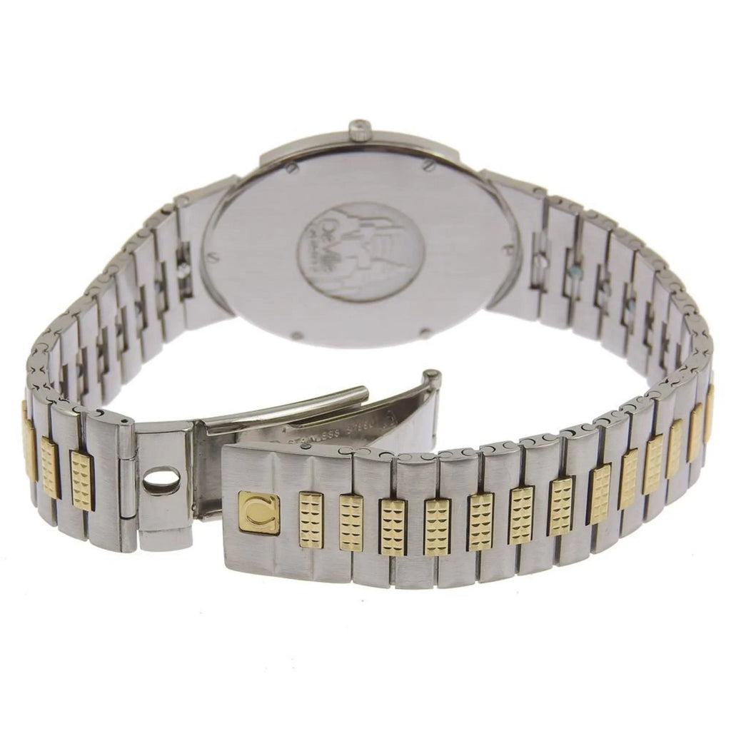 Pre-Owned De Ville Watch Stainless Steel Swiss Made Silver/Gold Quartz Silver Dial Boys (Fair)