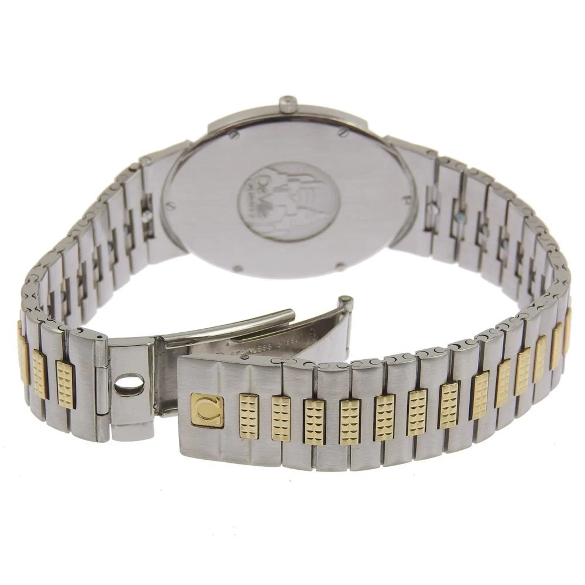 Pre-Owned De Ville Watch Stainless Steel Swiss Made Silver/Gold Quartz Silver Dial Boys (Fair)