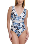 Tommy Hilfiger MONTAUK FLORAL Mesh-Inset Floral-Print One-Piece Swimsuit, US 14