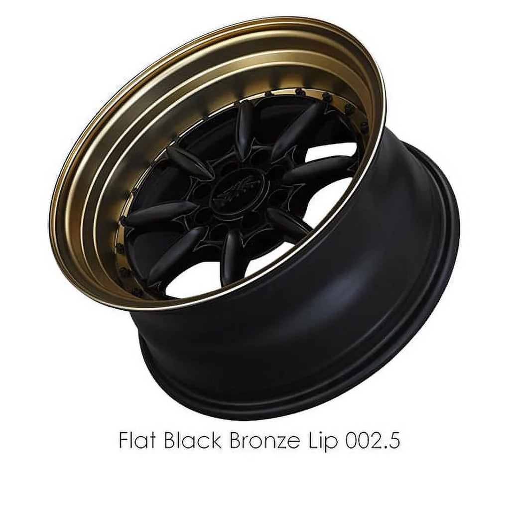 XXR 002.5 16x8 4x100/4x114.3 0et Flat Ebony / Bronze Lip Wheel