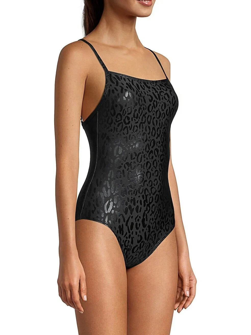 DKNY Dark Leopard-Print One-Piece Swimsuit, US Small