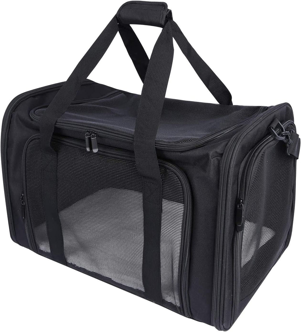 Lineslife Dog Carrier Bag for Medium Dogs 25 lbs, Collapsible Large Pet Cat Carrier Bag for Medium Cats or 2 Small Cats Puppy Car Traveling, Jet