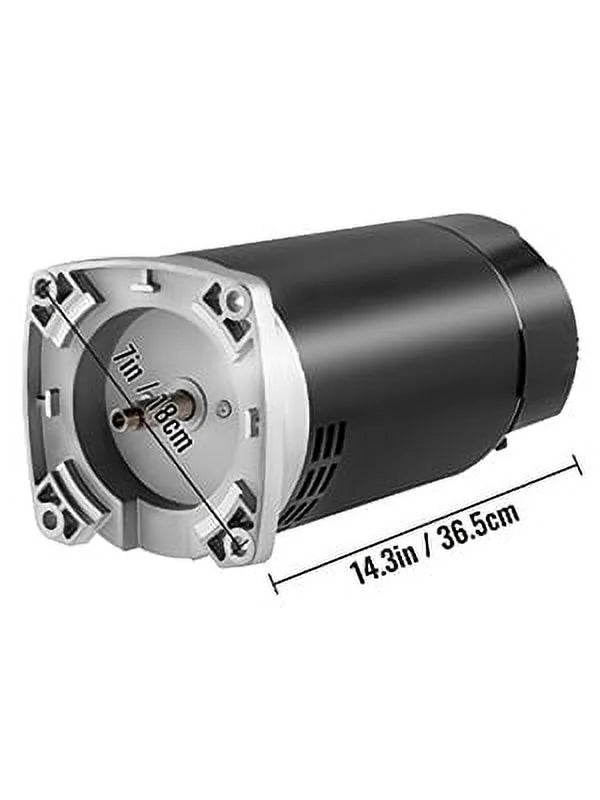 VEVOR 1.5 , 3463 rpm, 1 speed, 230/115 volts, 7.88/15.5 amps, 1.1 Service Factor, 56Y Frame, PSC, ODP Enclosure, Square Flange Pool Motor, Swimming Pool Pump Motor, Replacement Pool Motor Kit