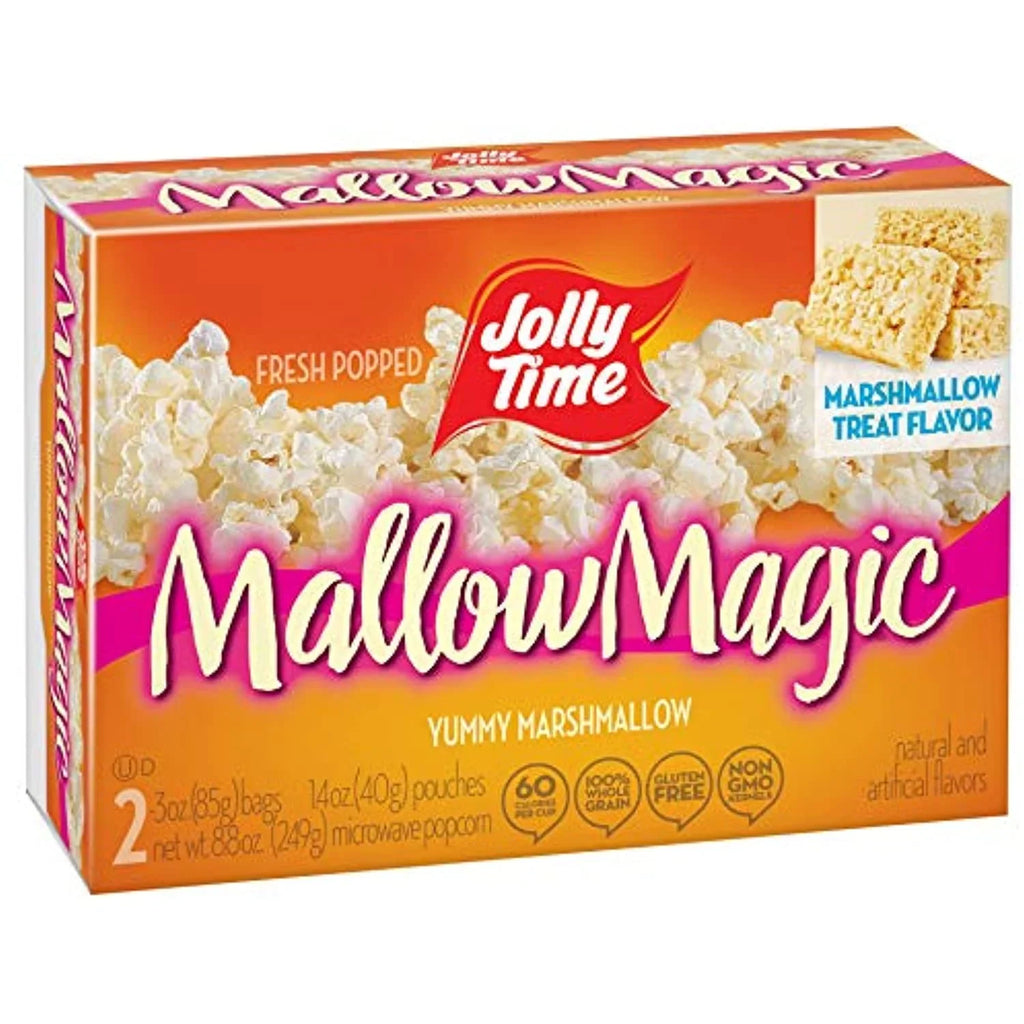 Jolly Time Mallow Magic | Sweet Marshmallow Microwave Popcorn With Candy Coated Sugar Topping For An Easy Gourmet Treat (2-Count Box, Pack Of 12)