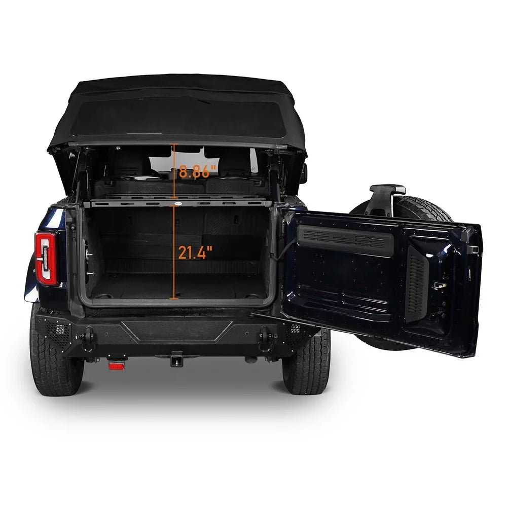 Hooke Road Rear Cargo Basket Rack Luggage Box Fit Ford Bronco 2021-2023 4-Door Jet
