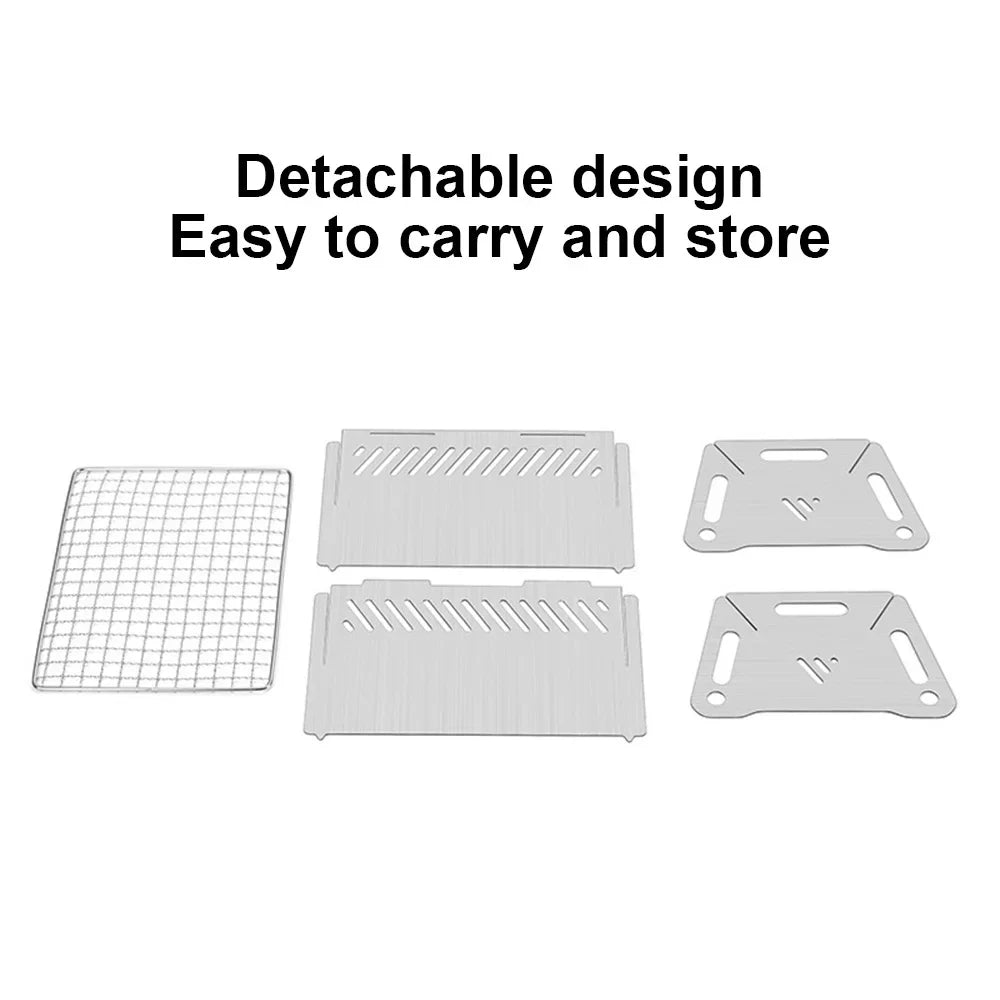occkic Folding Charcoal Grill Portable Barbecue Grill Stainless Steel Mini BBQ Grill for Outdoor Cooking Camping Picnic