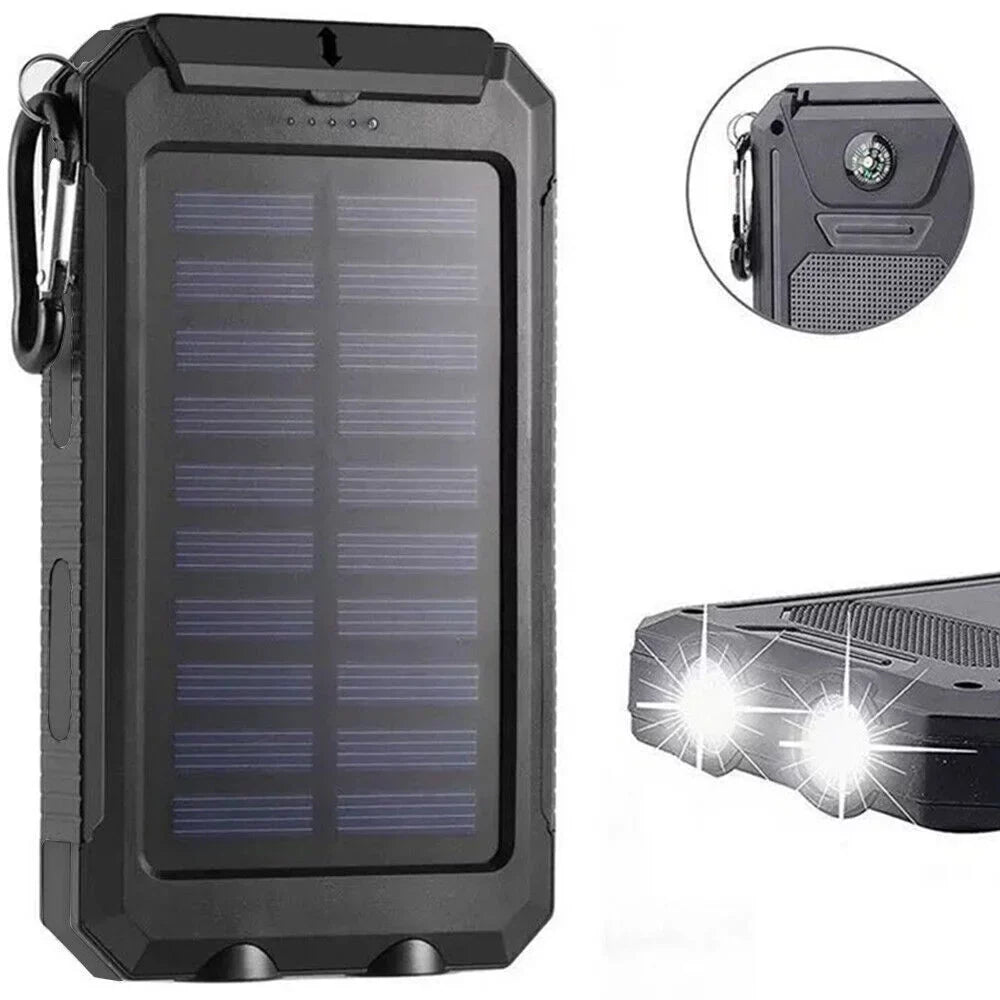 2023 Waterproof Solar Power Bank 9000000mAh Portable External Battery Charger US