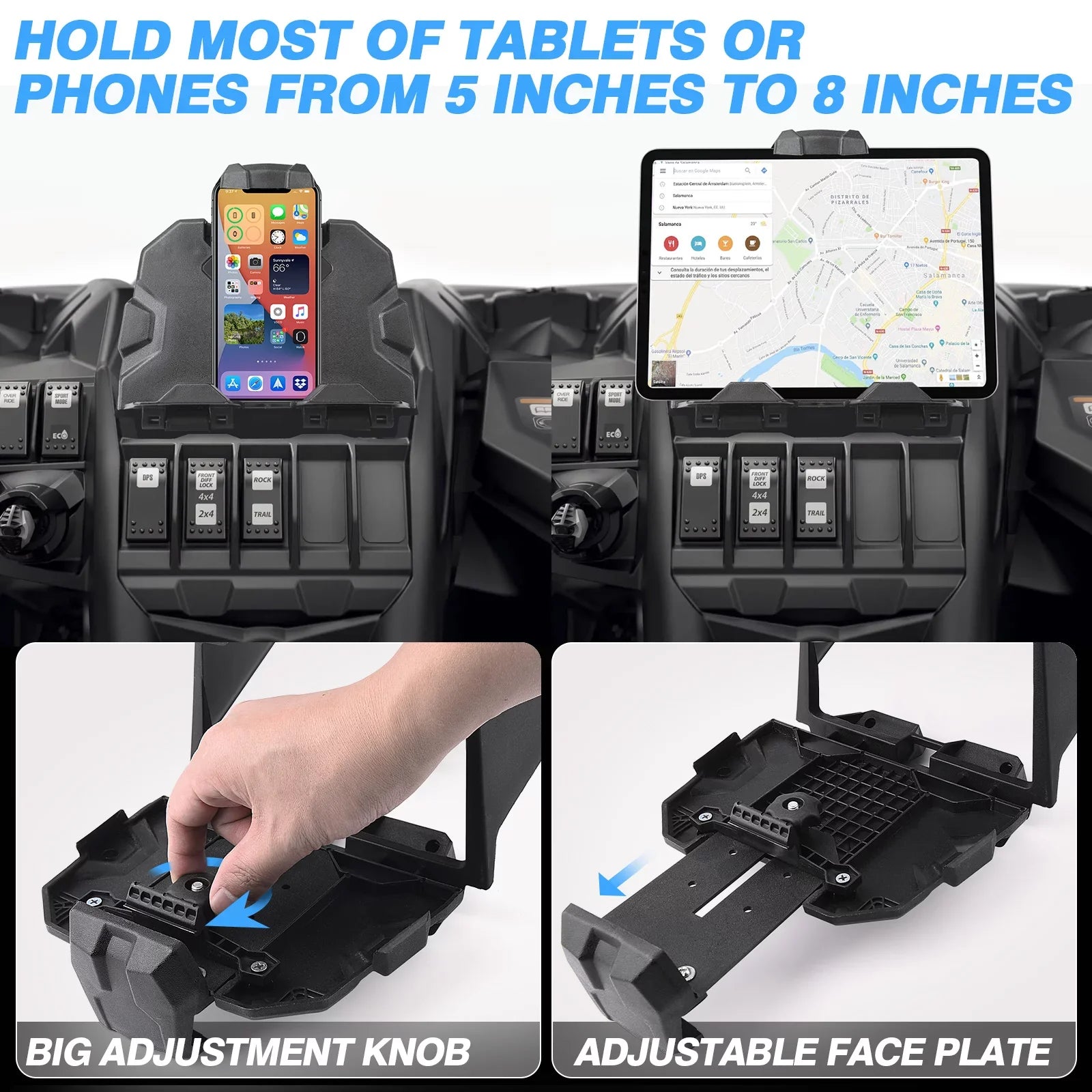 MICTUNING X3 Electronic Device Tablet Holder, Phone Ipad GPS Holder Storage Box Organizer Tray