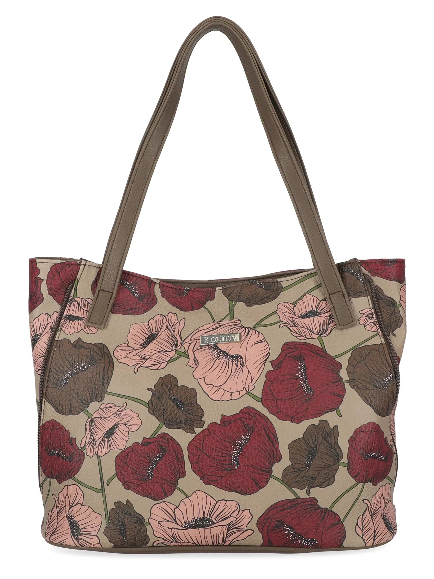 Koltov Vegan Leather Emily East West Tote, Marbella / Bay Leaf