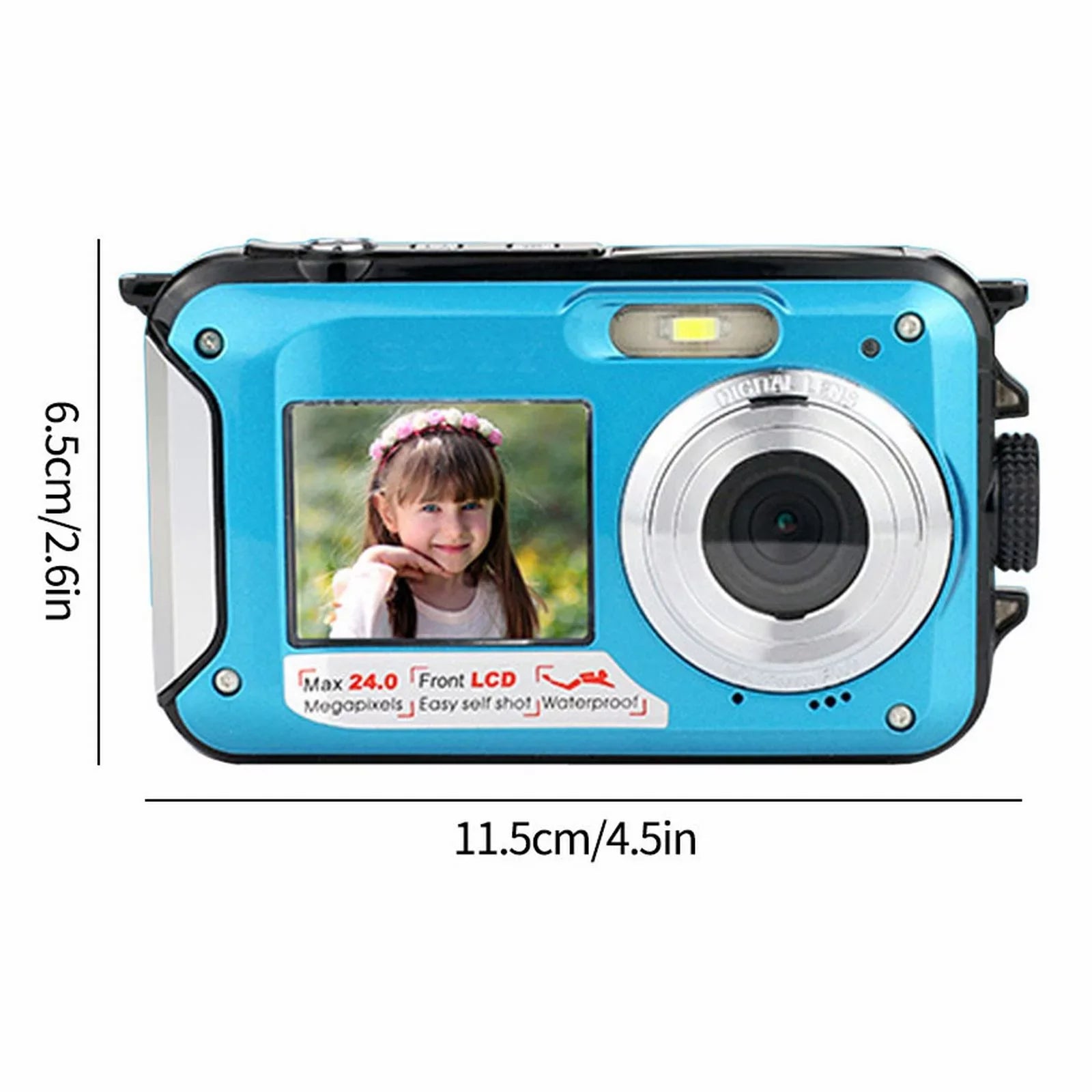 Megapixel Waterproof Dual Screen Full HD 1080P Digital Camera For Under Water Photo And Video Recording For Selfies With LED Flash Light Teen Electronics for Girls