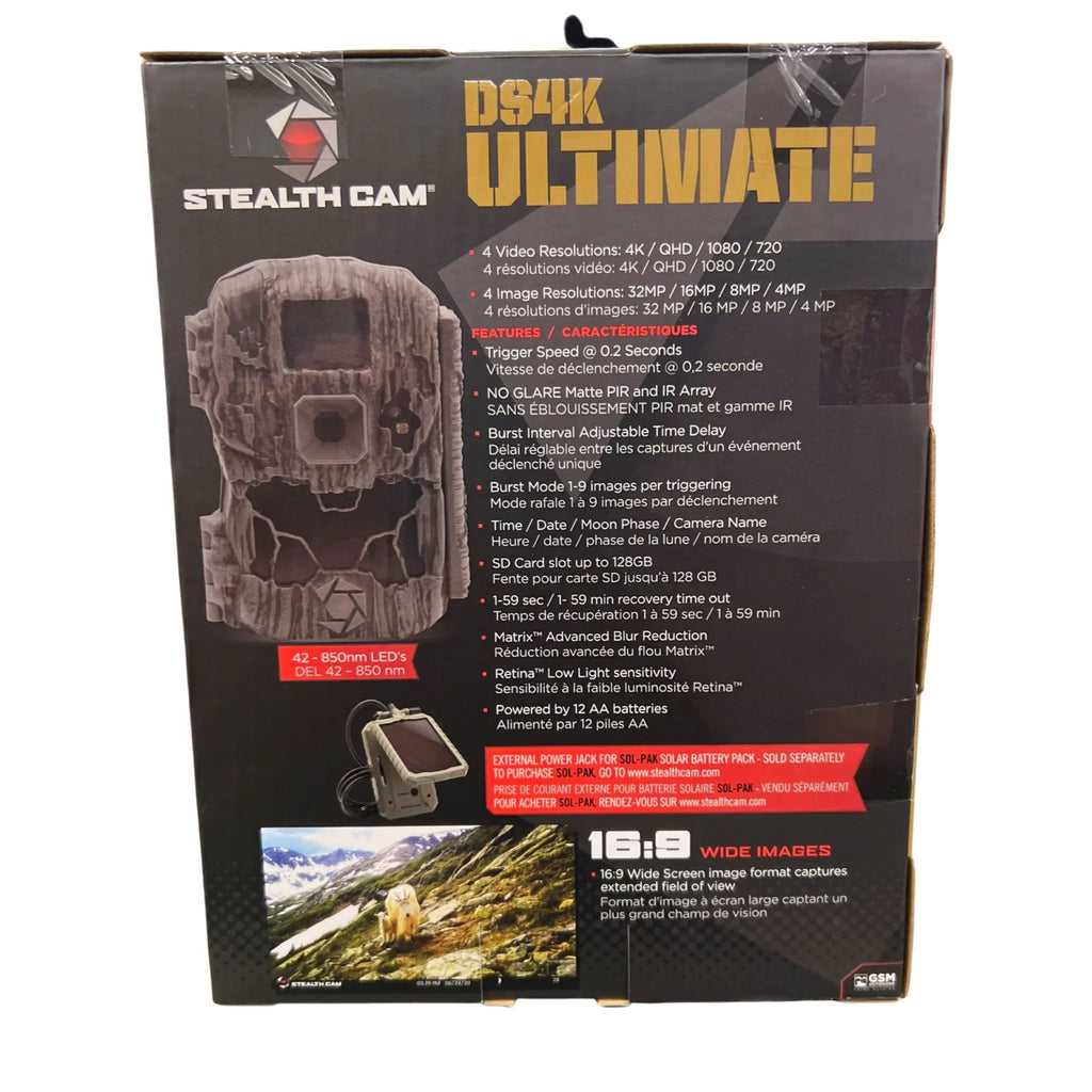 Stealth Cam DS4K Ultimate 32MP 4K Video 30FPS, Hunting Trail Monitor