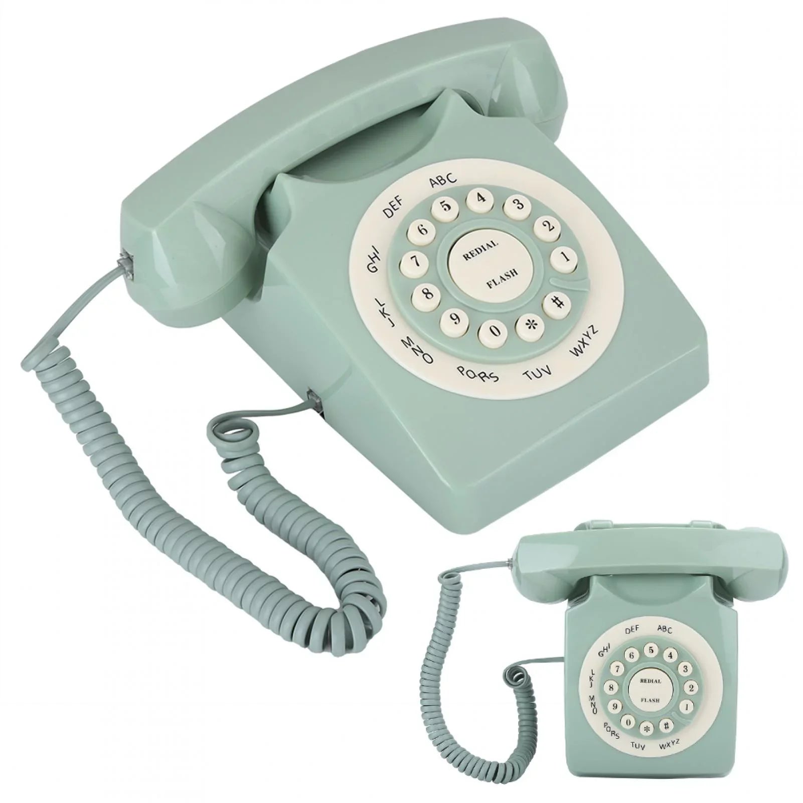 Aigend Telephone - Antique European Vintag Landline Telephone Green High Definition Call Large Clear Button