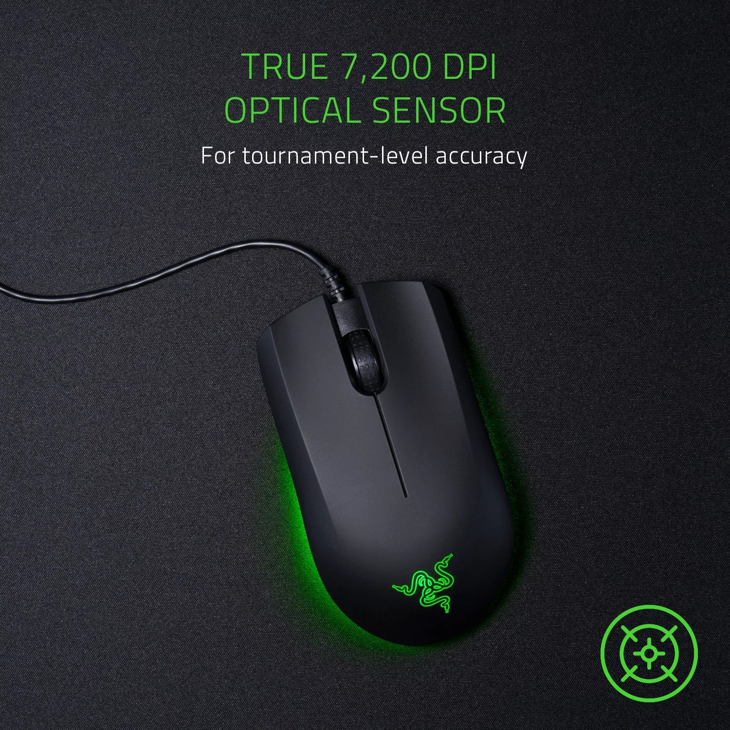 Razer Abyssus Essential: True 7,200 DPI Optical Sensor - 3 Hyperesponse Buttons - Powered by Razer Chroma - Ambidextrous Ergonomic Gaming Mouse