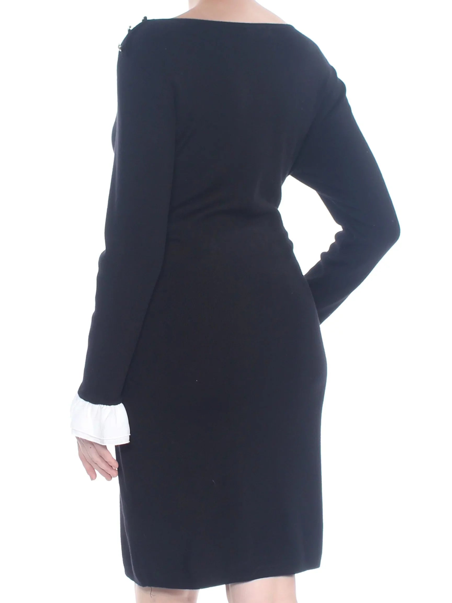 TOMMY HILFIGER $119 Womens New 1216 Jet Shoulder Button Sheath Sweater Dress L