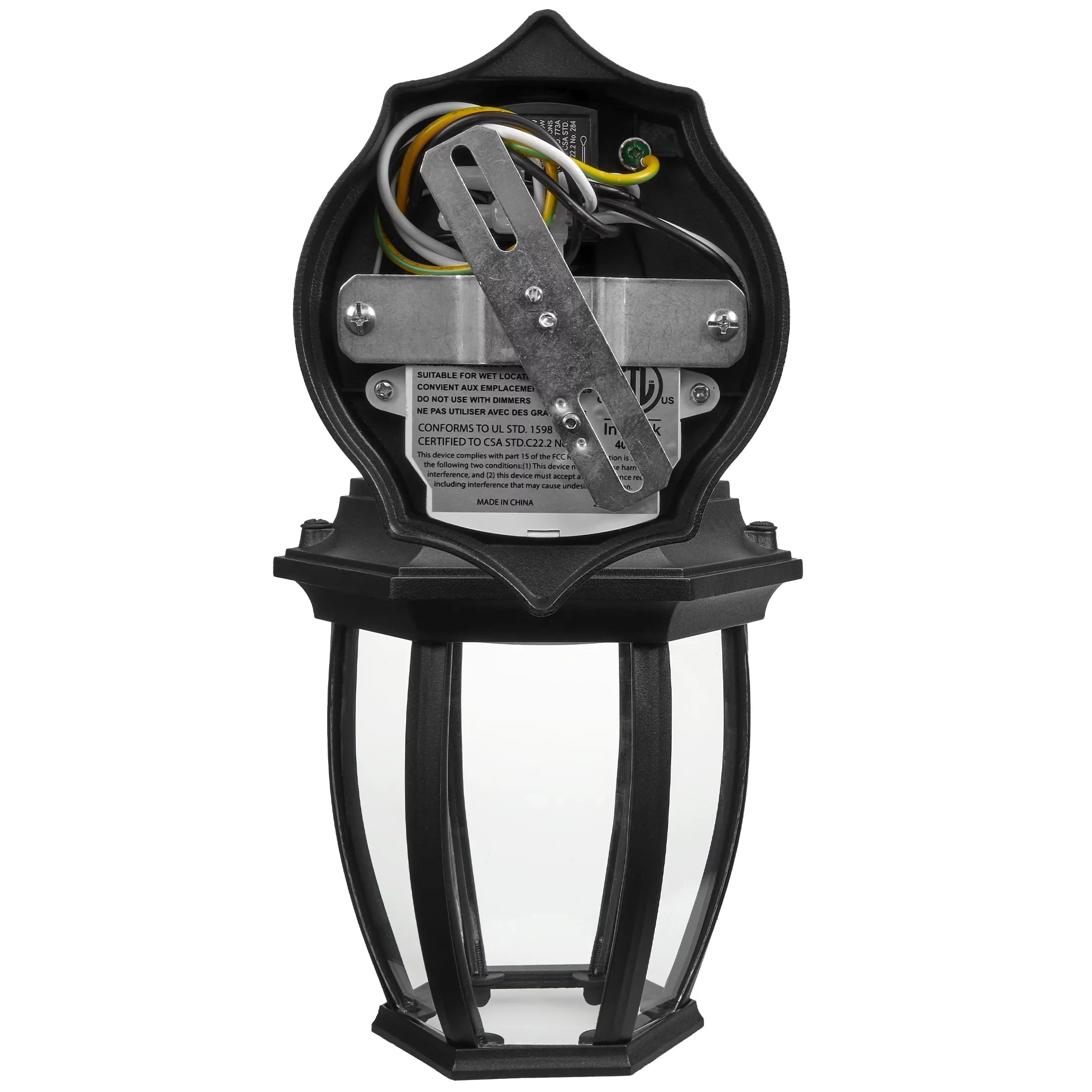 Maxxima LED Outdoor Wall Light - Dark Coach Light Fixture with Clear Glass, Photocell Sensor, 830 Lumens, 3 CCT 3000K/4000K/5000K, Dusk to Dawn Lighting for Porch, Garage, and Front Door