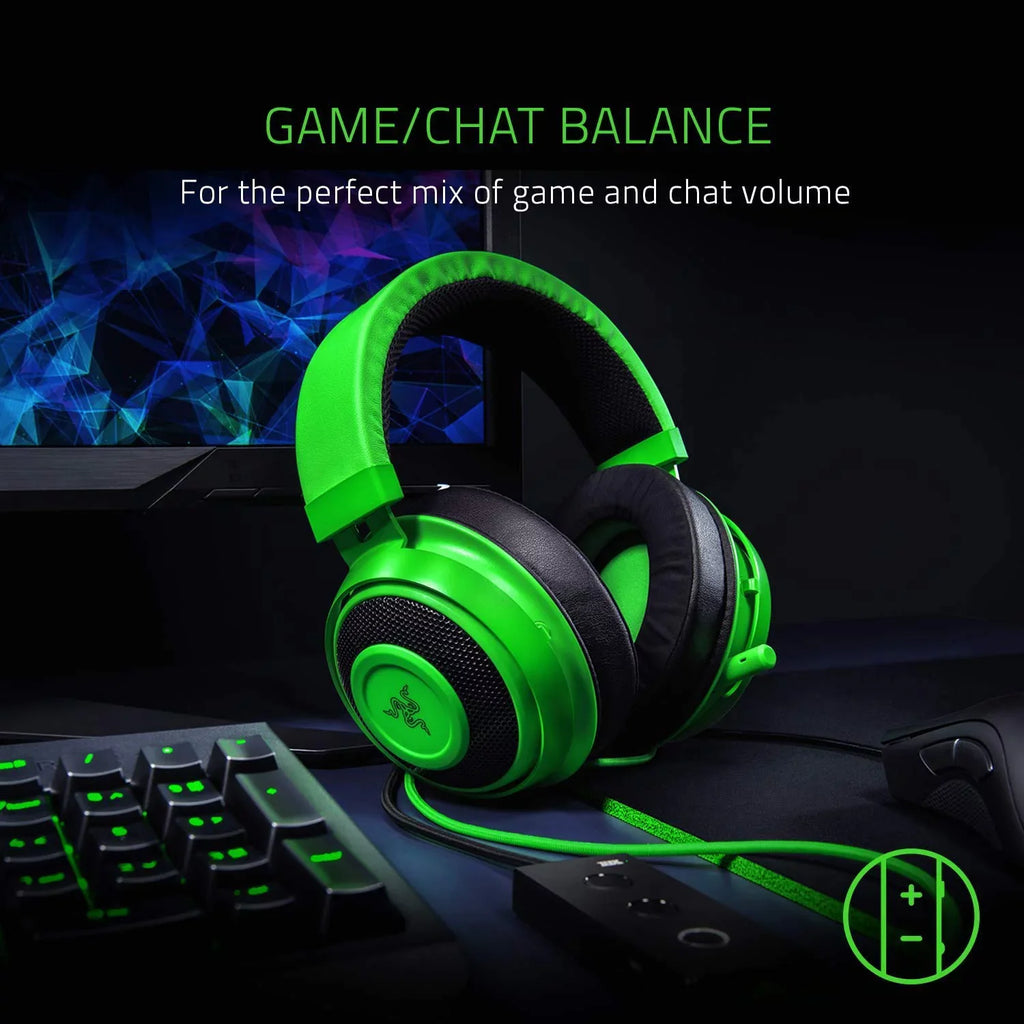Razer Kraken Tournament Edition: THX Spatial Audio - Full Audio Control - Cooling Gel-Infused Ear Cushions - Gaming Headset Works with PC, PS4, Xbox One, Switch, Mobile Devices - Green