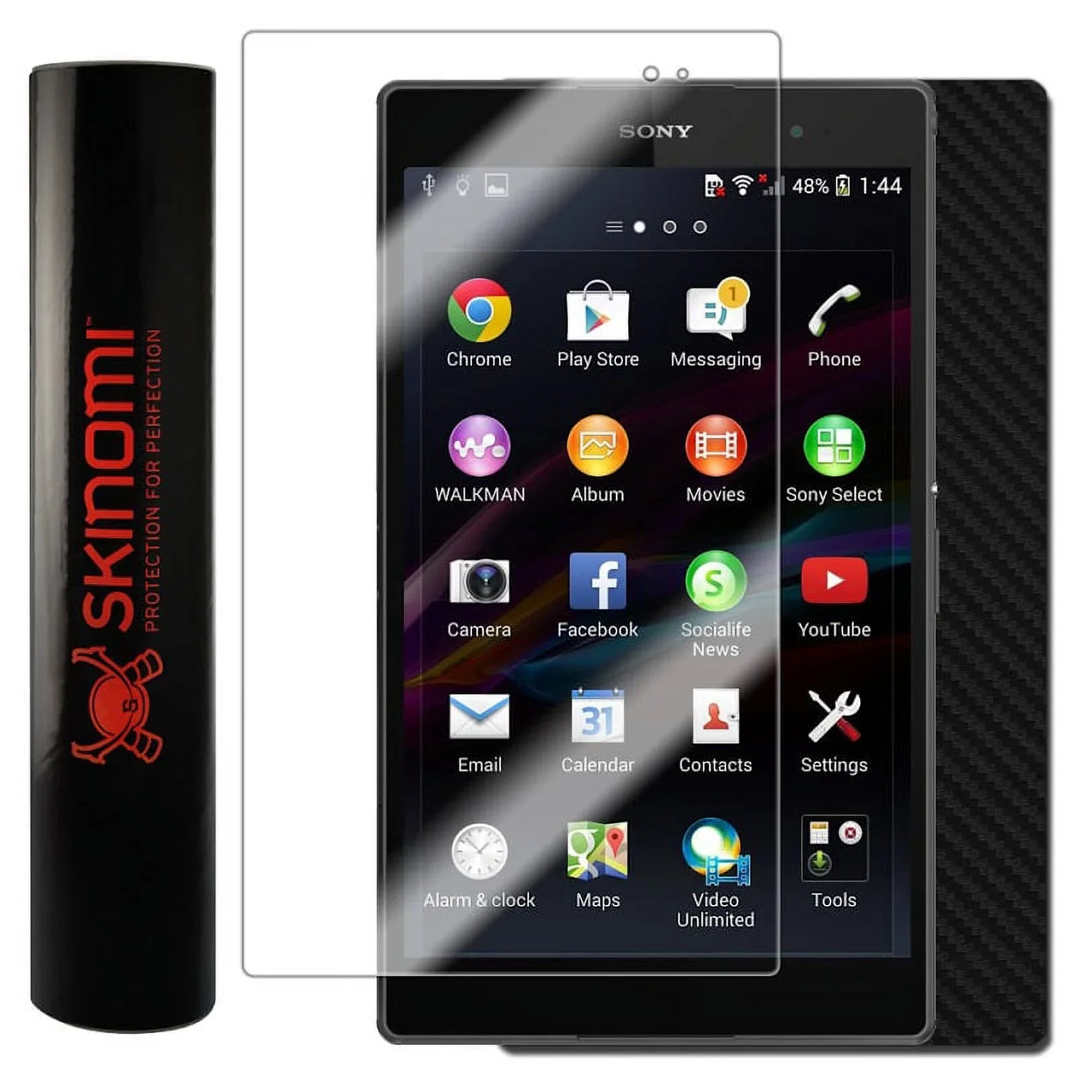 Skinomi Carbon Fiber Skin & Screen Protector for Xperia Z3 Tablet Compact