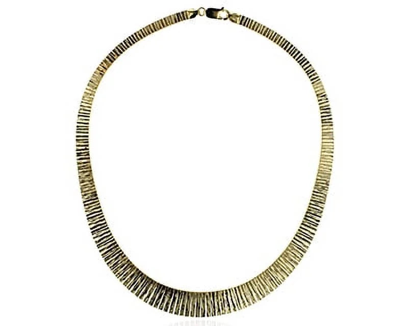 Sterling Silver Yellow 1 Micron Commercial 12.50mm Graduated Cleopatra 16" Necklace