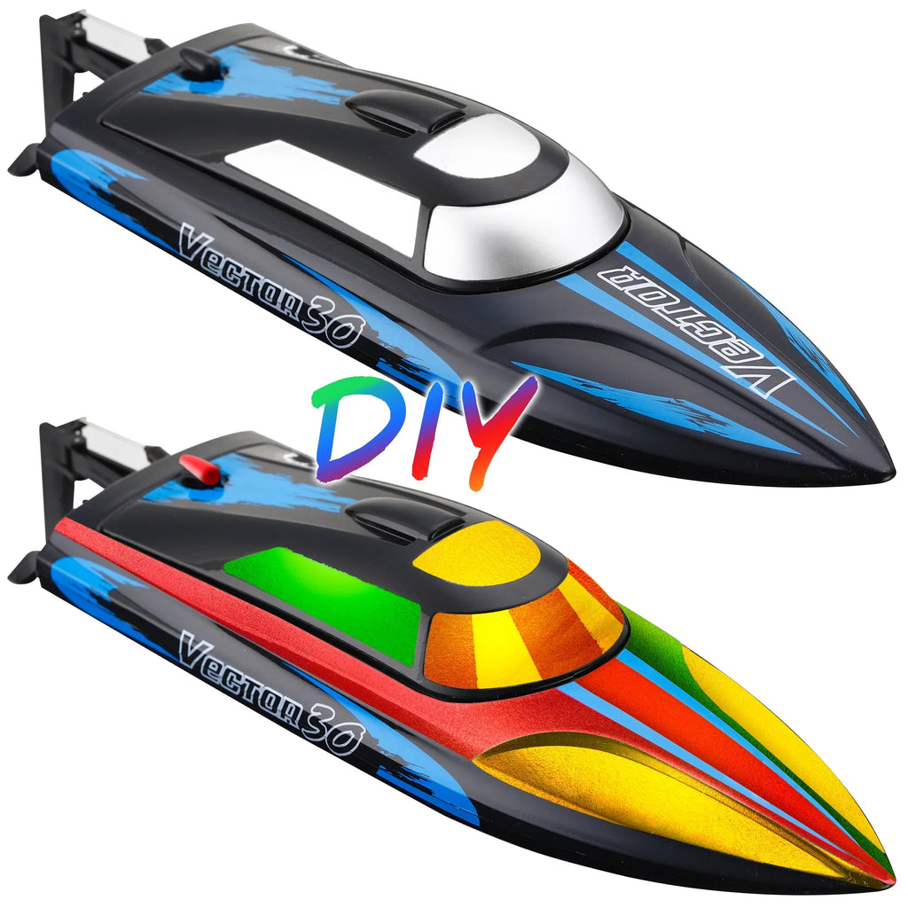 Remote Control Boat for Pools & Lakes, Campmoy Udi001 Venom Fast RC Boat for Kids & Adults, Self Righting Remote Controlled Boat W/Extra Battery (Dark Blue)