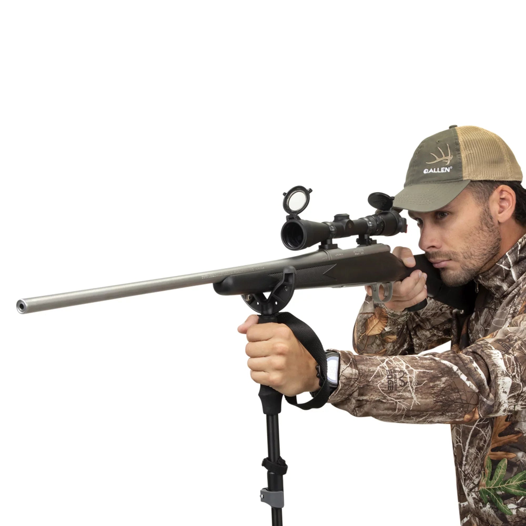 Allen Company Backcountry Hunting Monopod Shooting Stick, Adjusts 55" to 62" Tall, Dark Aluminum, 1 ct
