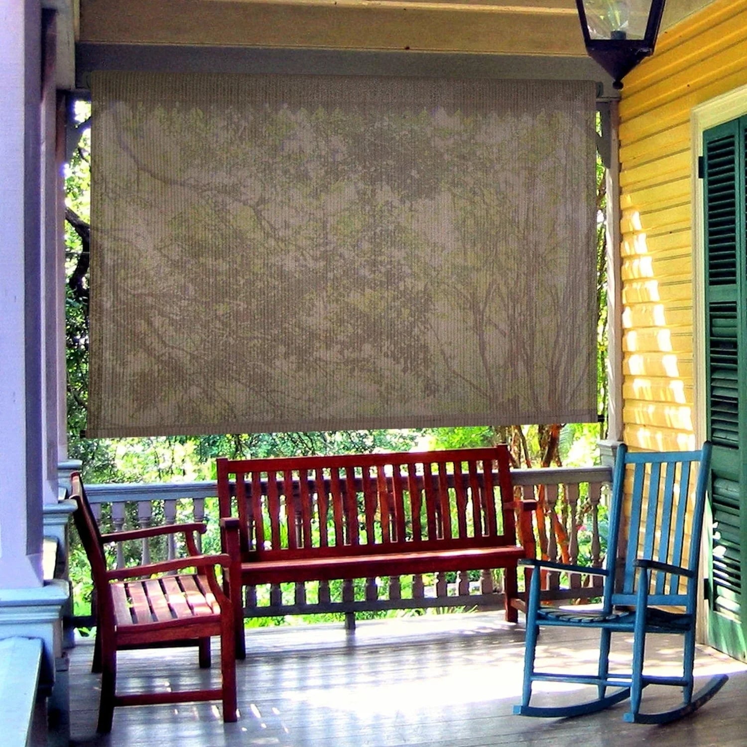 Keystone Fabrics P7225 96 x 72 in. Outdoor Cordless Sun Shade, Canyon