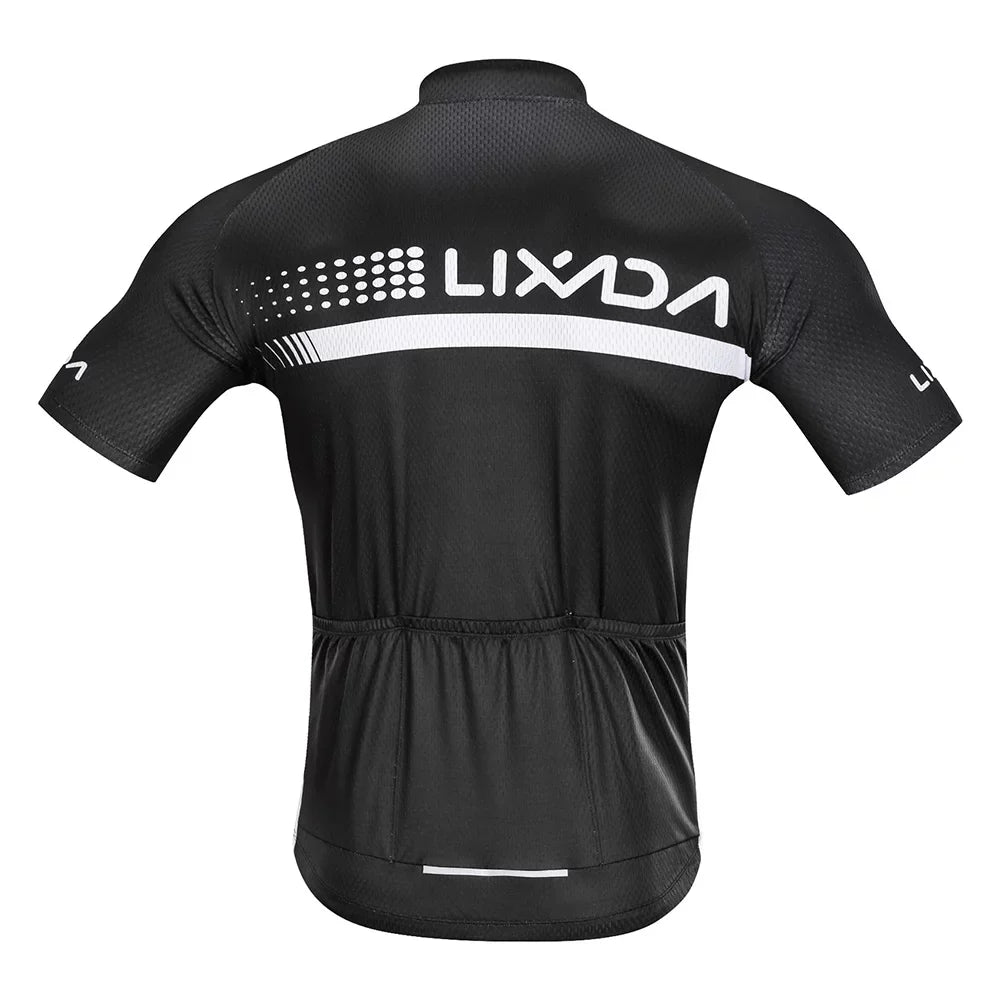 Lixada Summer Cycling Jersey Set Short Sleeve Shirt and Padded Bib Shorts Breathable MTB Bike Riding Biking Cycling Suit