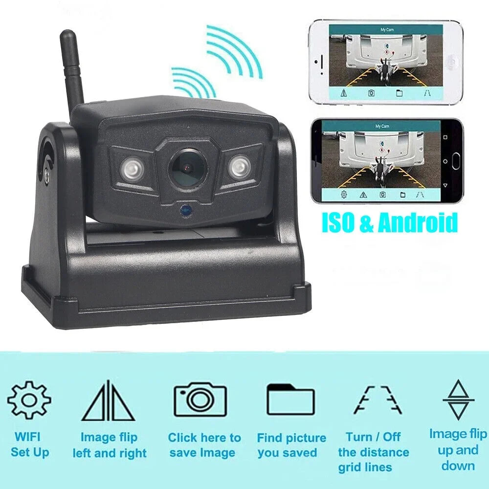 Jahy2Tech Magnetic WiFi Wireless Backup Camera, Front/Rear View Camera 9600mAh Battery