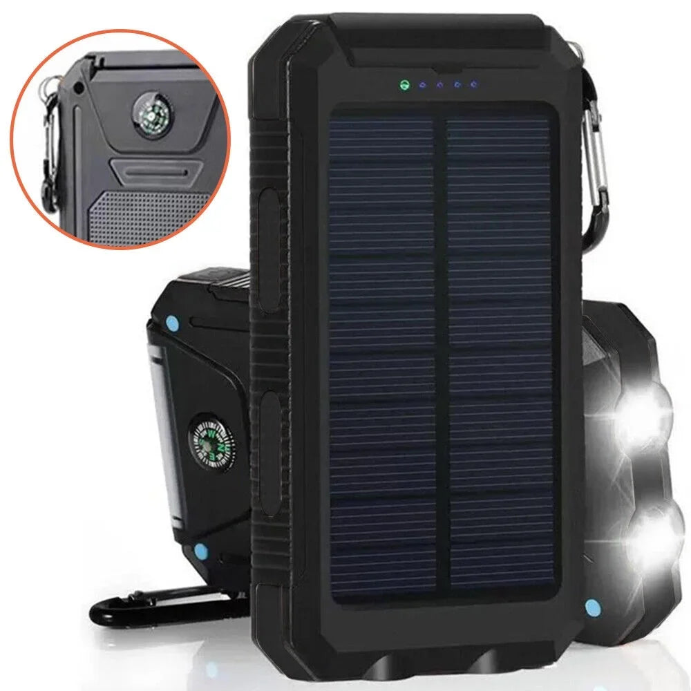 2023 Waterproof Solar Power Bank 9000000mAh Portable External Battery Charger US