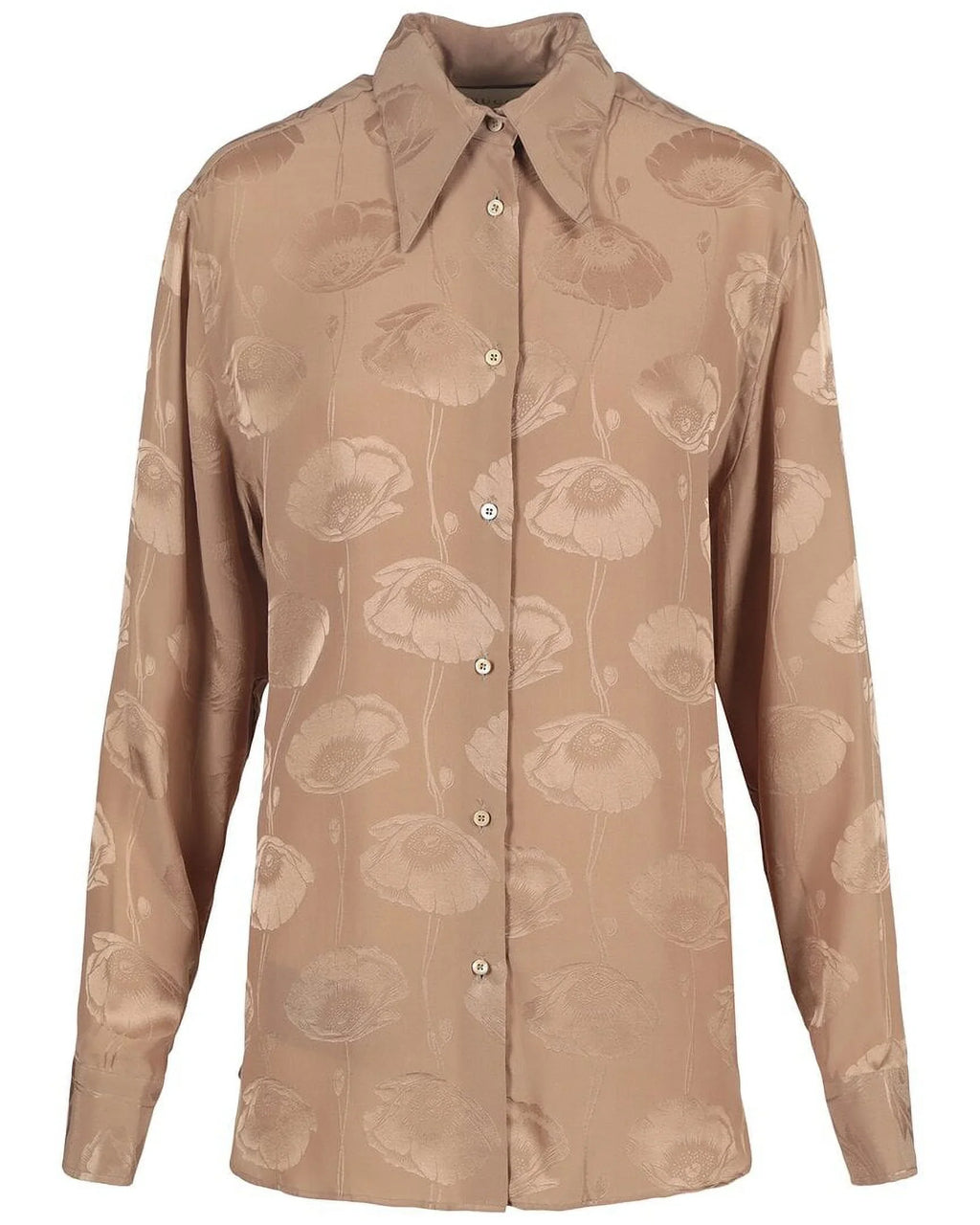 Gucci womens Poppy Jacquard Silk Top, 46