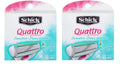 Schick Quattro for Women Sensitive Hypo Allergenic Aloe Refill Blade Cartridges, 8 Count (Pack of 2)