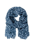 Insect Shield Wildflower Versatile Scarf Wrap for Insect & Bug Protection, Navy, One Size