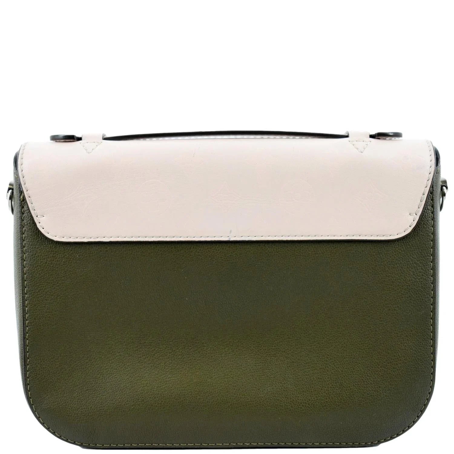 Pre-owned LOUIS VUITTON Very Calfskin Leather Saddle Shoulder Bag Khaki Green