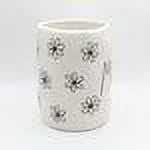 Rae Dunn MOM Ivory Ceramic Mug Jet LL Letters Dark Daisys 16 oz dishwasher safe may get hot in Microwave Mother's Day