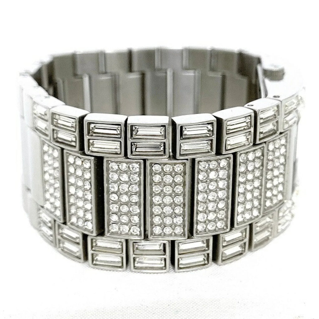 Pre-Owned Dolce & Gabbana Watch Silver Rhinestone SS D G Ladies Stainless Steel Quartz Square 2 Hands Analog (Good)