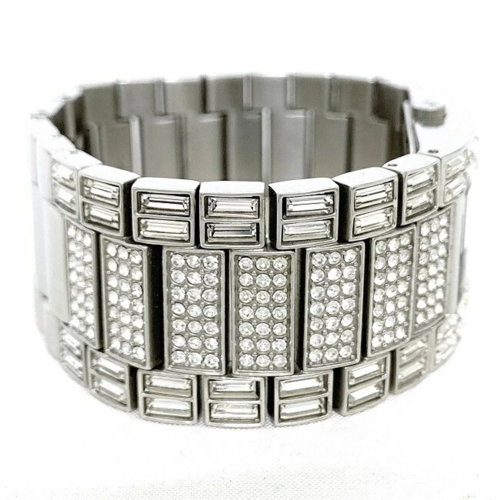 Pre-Owned Dolce & Gabbana Watch Silver Rhinestone SS D G Ladies Stainless Steel Quartz Square 2 Hands Analog (Good)