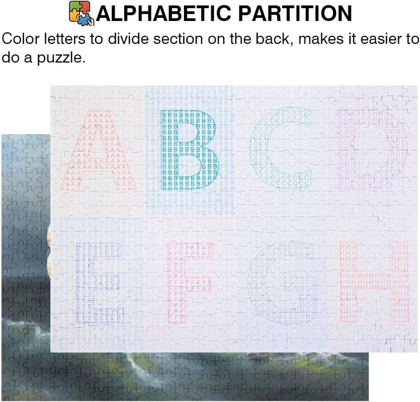 SKYSONIC Oil Paintings Sea Landscape Sailboat 500 Pcs of Irregular Puzzle in a Box, Printed with Colored Letters on Back to Reduce Difficulty, a Happy Time of Cooperation