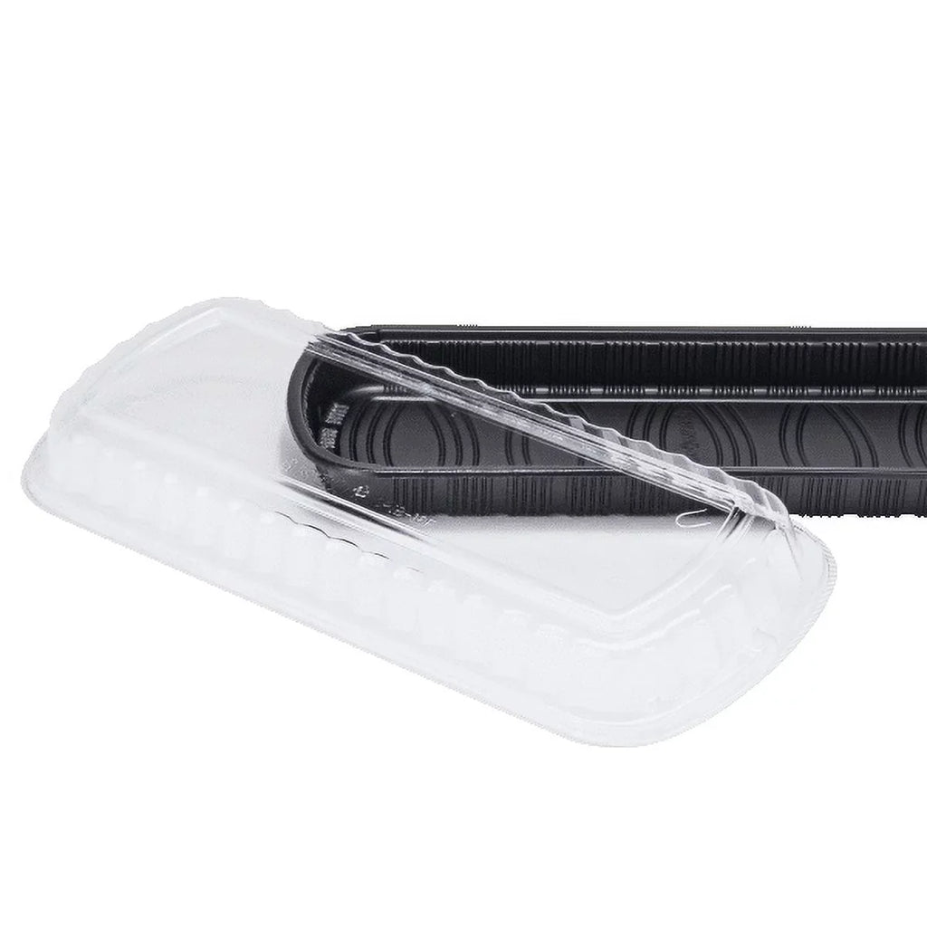 Karat Full Slab Jet PP Plastic Rib Container with Clear OPS lid - 100 ct