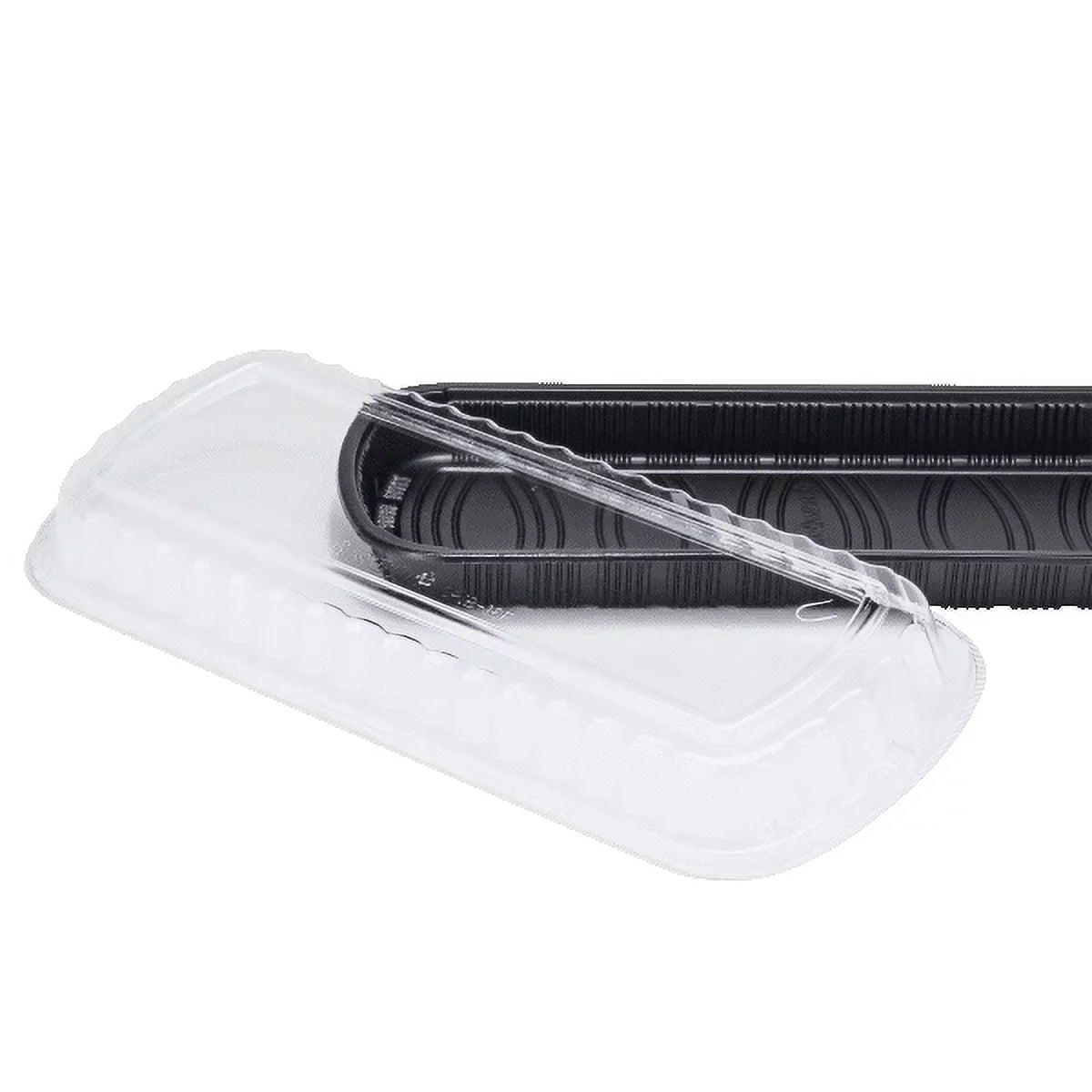 Karat Full Slab Jet PP Plastic Rib Container with Clear OPS lid - 100 ct